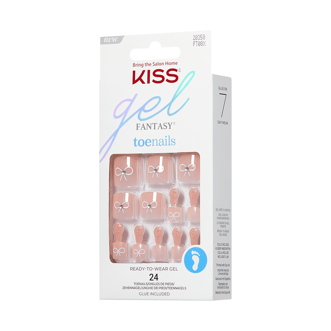 KISS Gel Fantasy Press On Glue Toenails - Hot Road