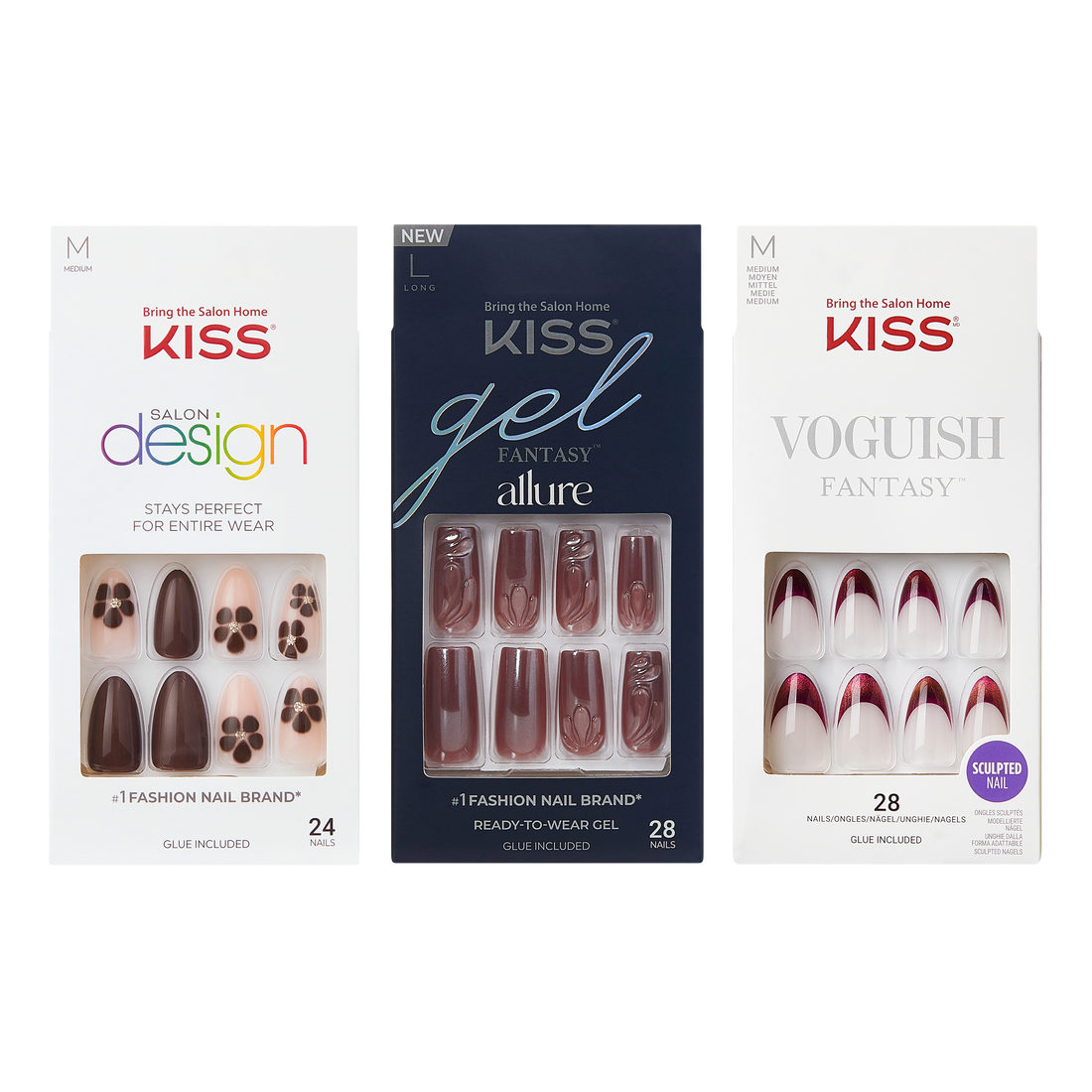 KISS Press On Glue Nails Bundle - Autumn Essentials