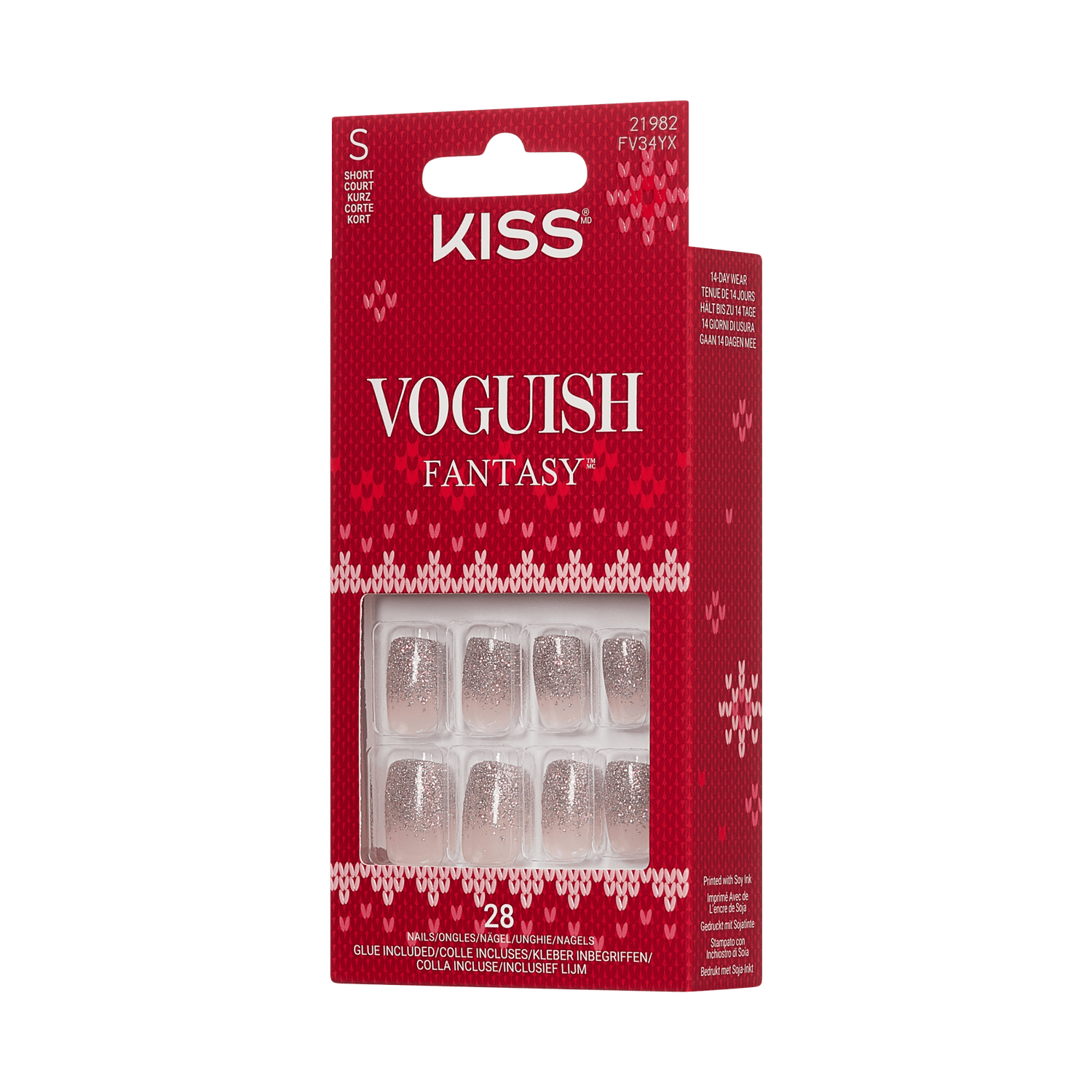 KISS Voguish Fantasy Holiday Press On Glue Nails - Icicle