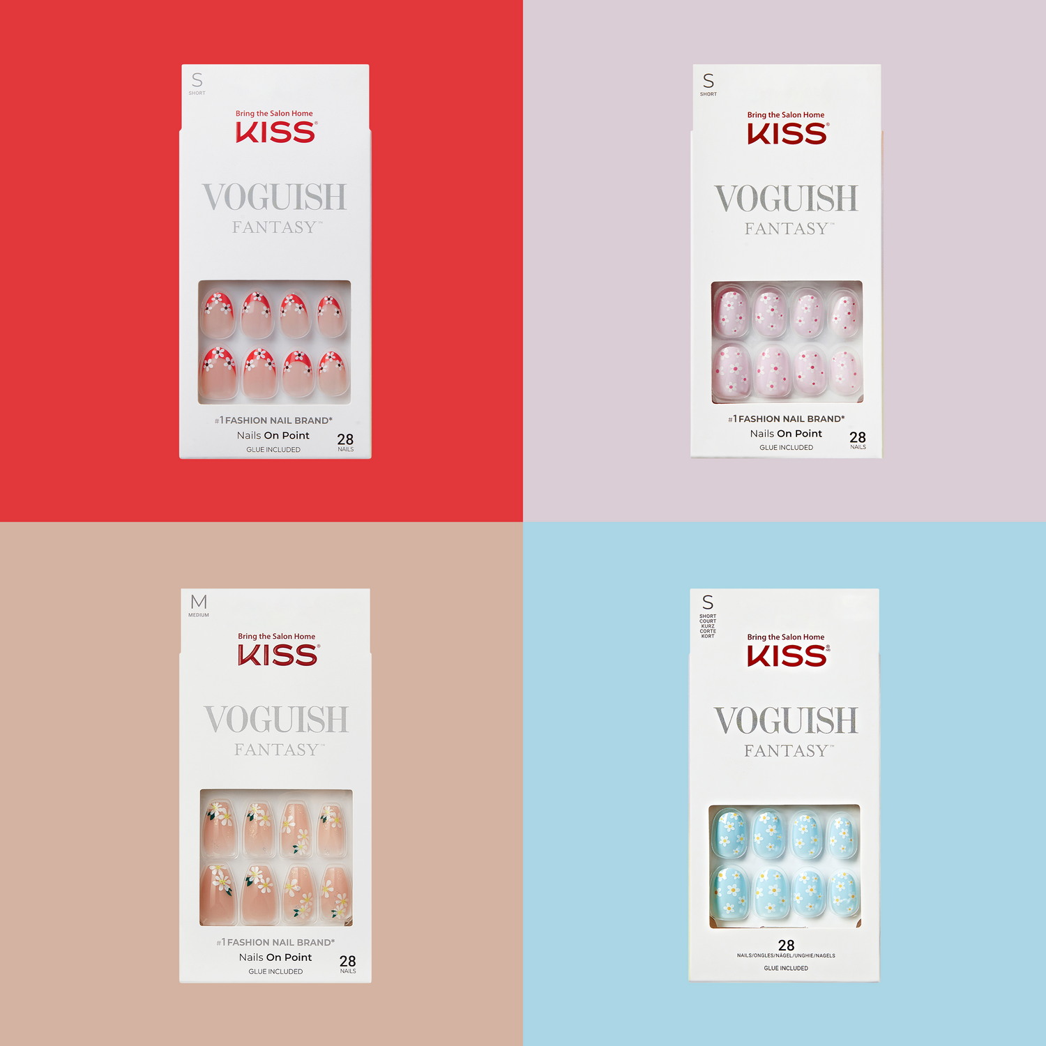 KISS Press On Glue Nails Bundle - Feeling Floral
