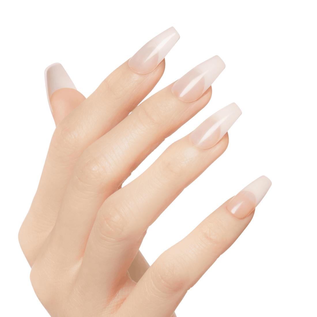 KISS Salon Acrylic French Nude Press On Glue Nails - Leilani