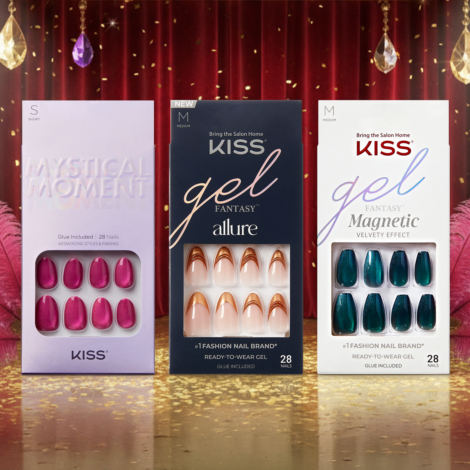 KISS Press On Glue Nails Bundle - Showgirl Nails